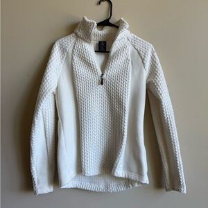 Lands End White Cable Knit Women's Sweater